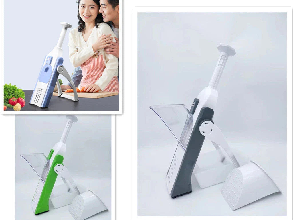 Premium Multifunctional Vegetable Slicer and Chopper with Stainless Steel Blades and Durable ABS Construction