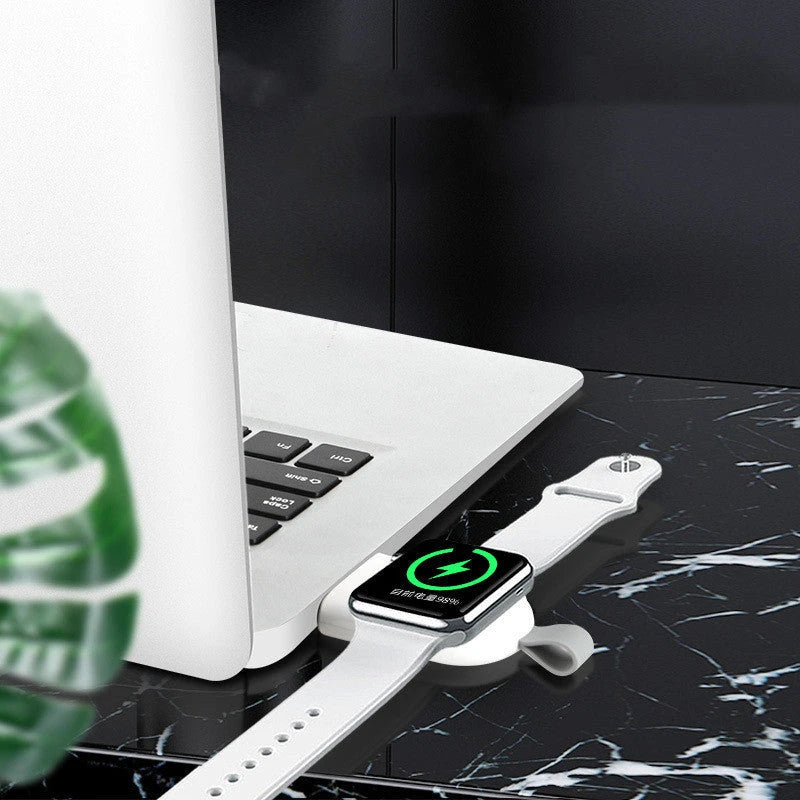 Portable wireless charger for Apple Watch with charging dock station stand and USB charging capabilities