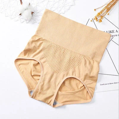 Seamless high-waist slimming briefs in various colours, offering a flattering and comfortable fit for the British consumer.