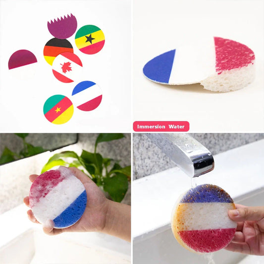 World Cup Qatar Football Biodegradable Dishwashing Sponges - Eco-friendly cleaning tool