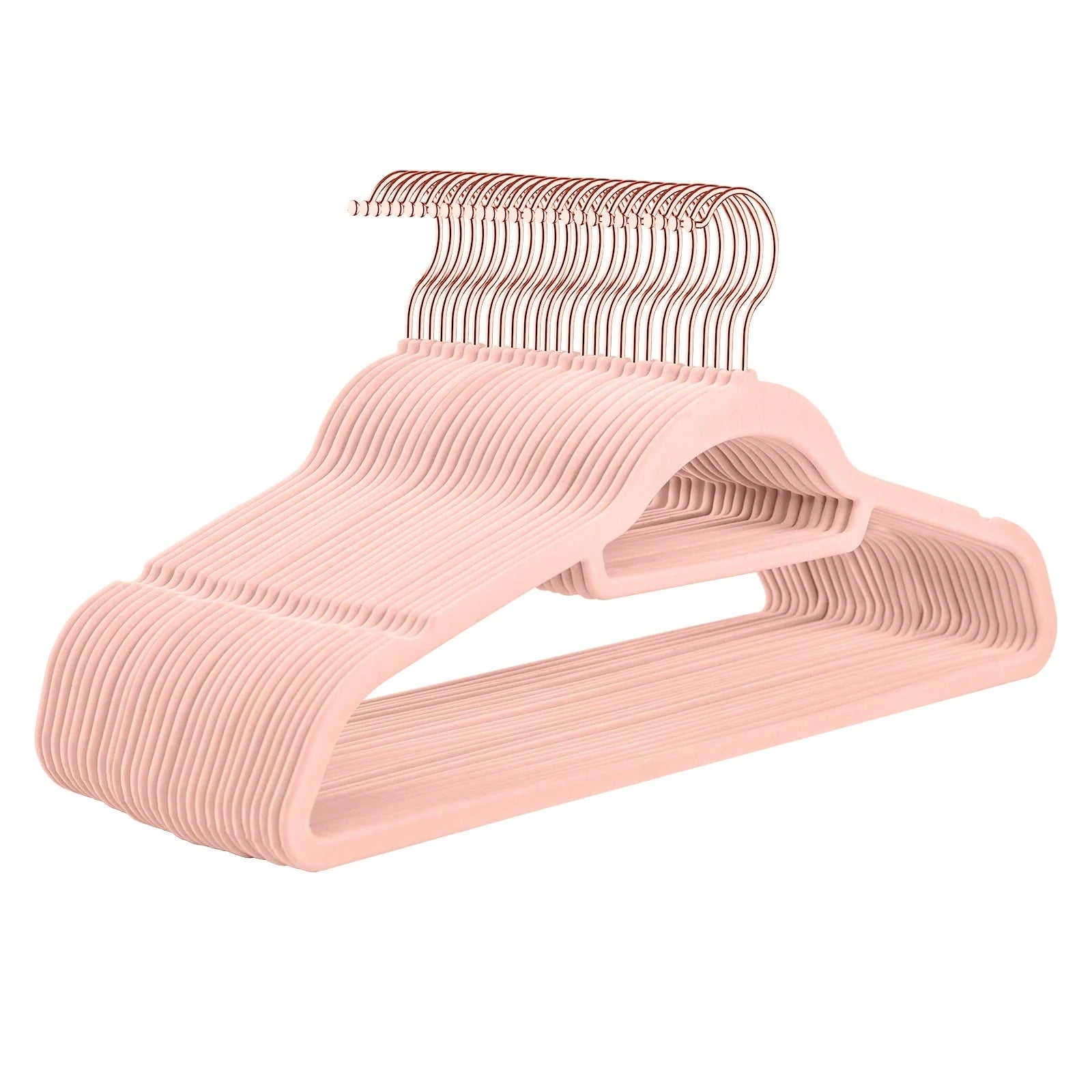 Multifunctional non-slip flocking hanger with rose gold hook in various colours