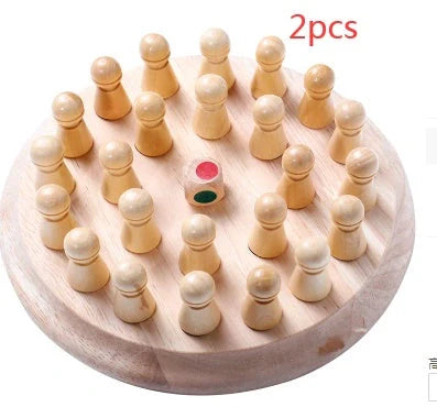 Children's wooden memory chess set for early colour education