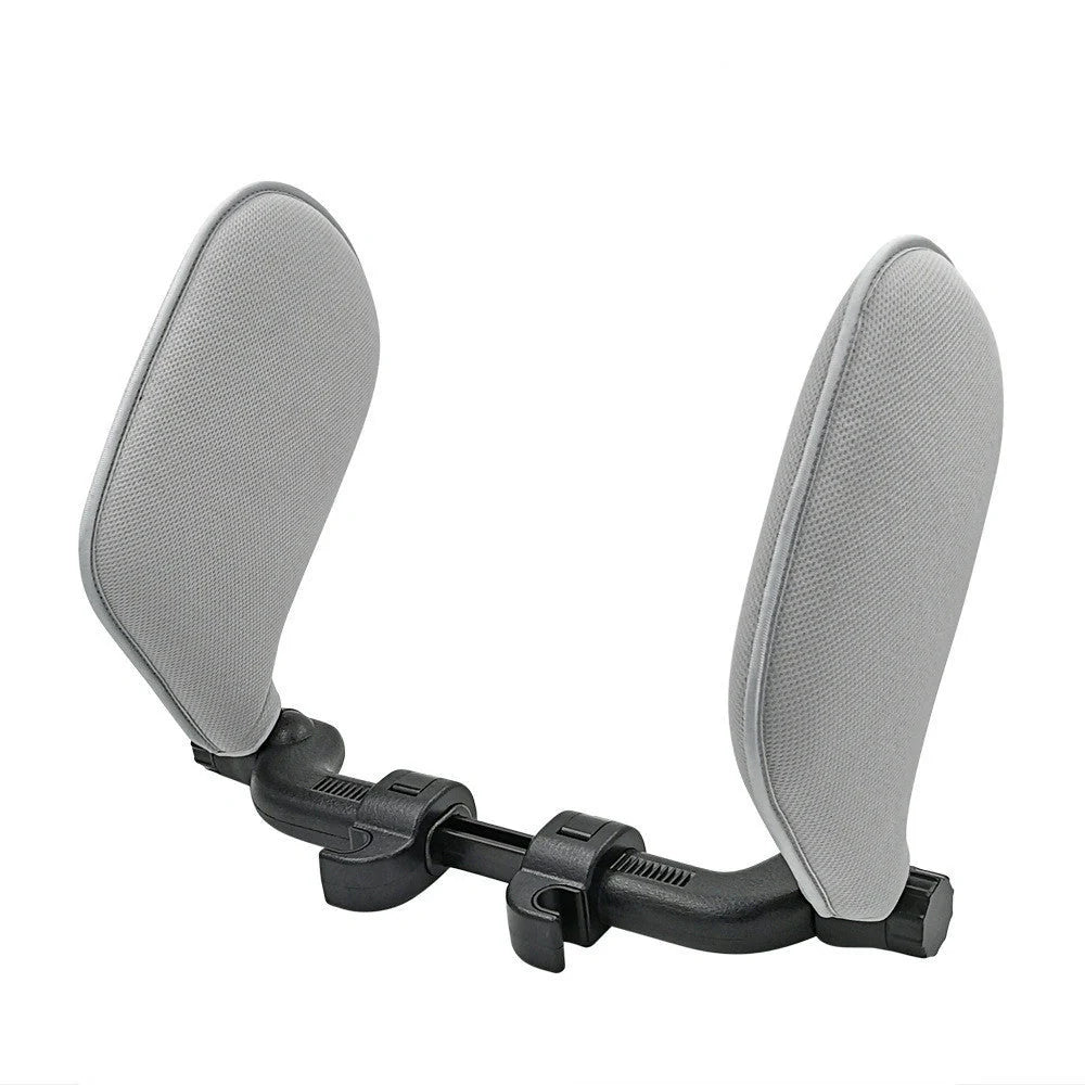 Adjustable car seat headrest pillow with memory foam for neck support during travel