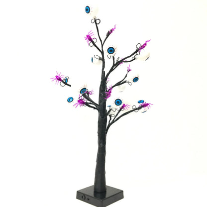 Enchanting Halloween Black Birch Tree Lights - Spooky Desk Decoration with 24 Warm White LED Lights for UK Homes