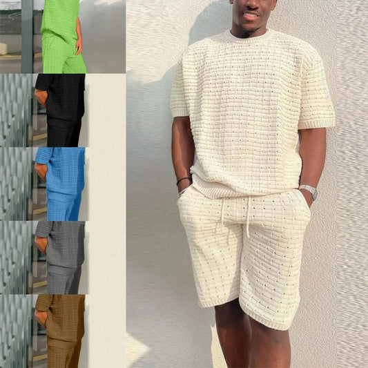 Stylish men's casual shorts and shirt set in a variety of colors and sizes