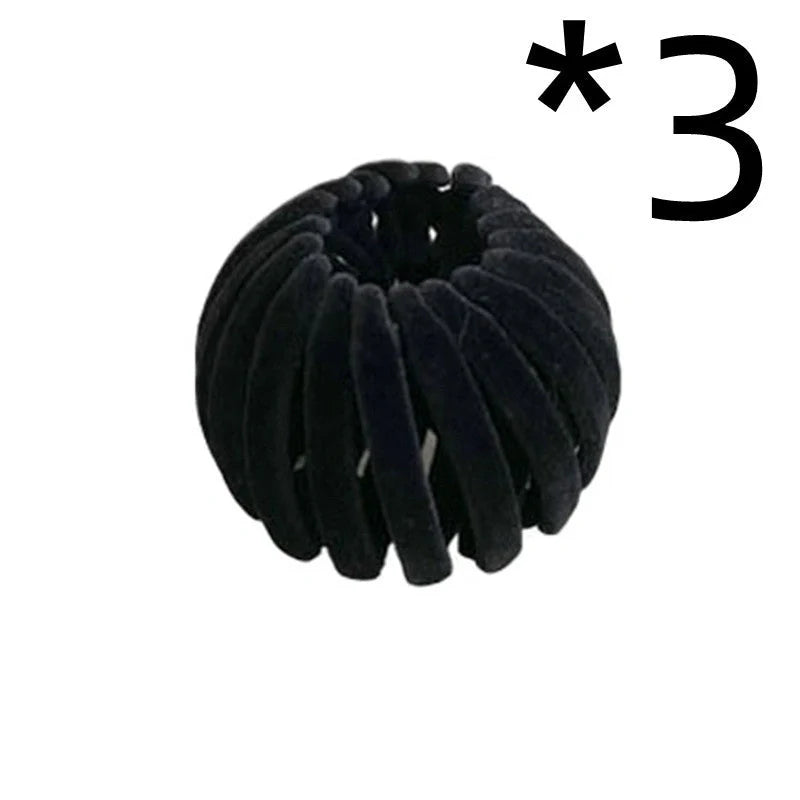 Velvet bird's nest hair ring hairpin in various colours for stylish ponytails