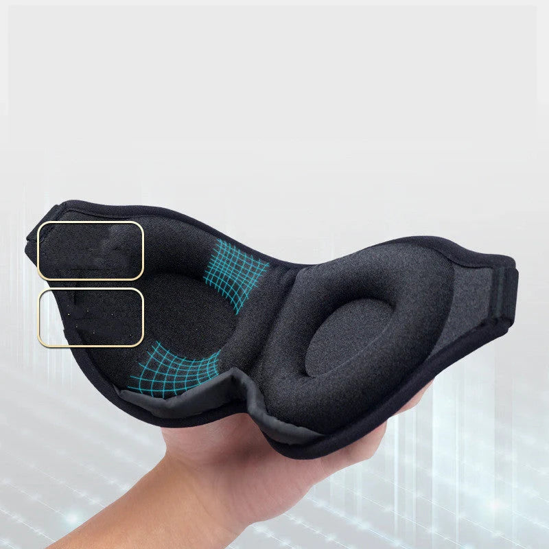 3D No Nose Wing Eye Mask in black with memory foam interior for fatigue relief
