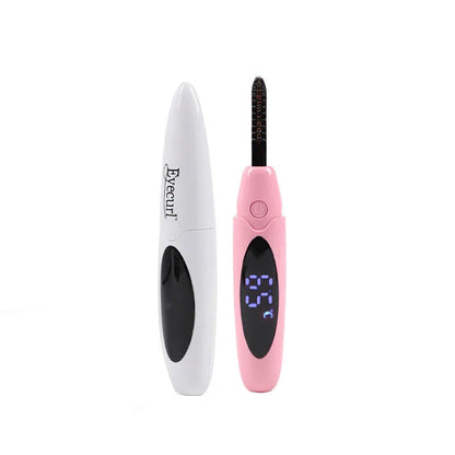 Cordless electric eyelash curler with USB charging and multiple temperature settings for long-lasting, salon-quality curl