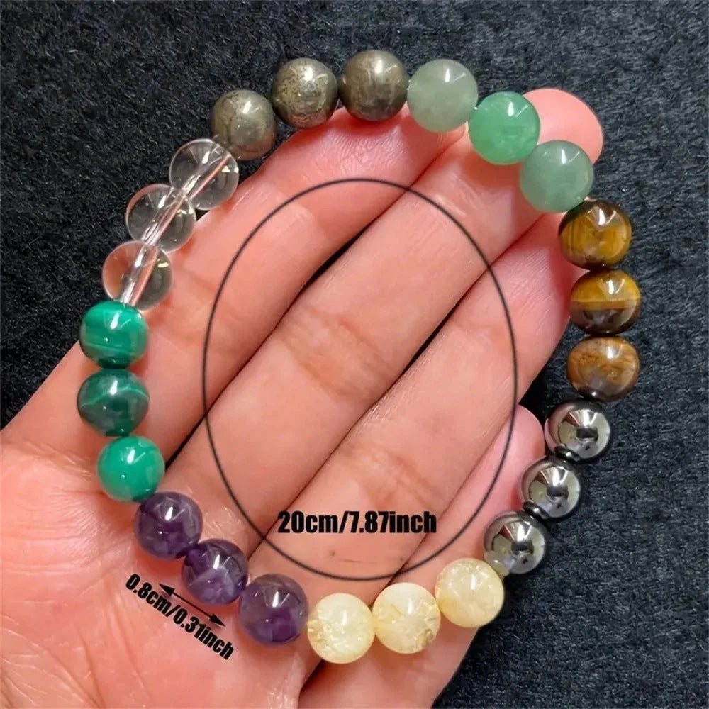 Elegant Amethyst Green Dongling Stone Beaded Bracelet with French retro style