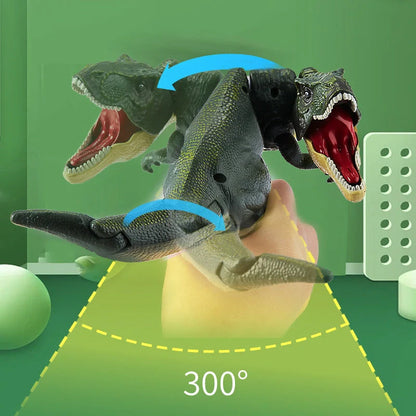 Green battery-free telescopic spring swing dinosaur toy for children