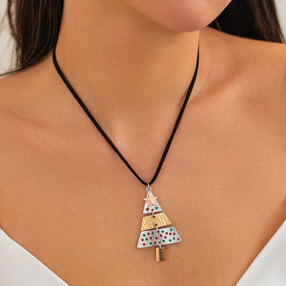 Christmas Tree Necklace and Earrings Set with unique star design
