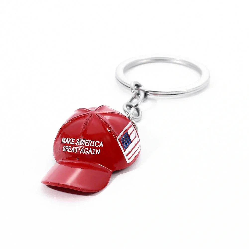 A vibrant red keychain with a minimalist hip-hop inspired design, crafted from premium zinc alloy for the discerning British gentleman.