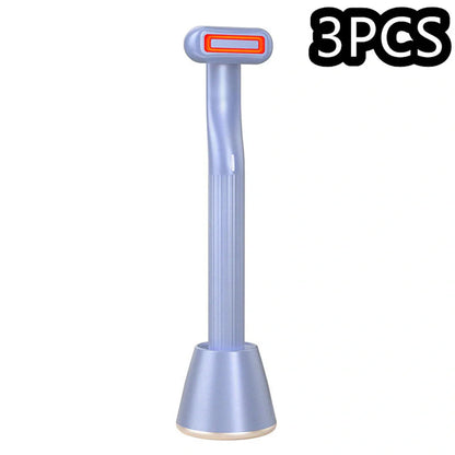 360 Degrees Rotary Eye Massage Wand with Red LED Light and Therapeutic Warmth for skincare