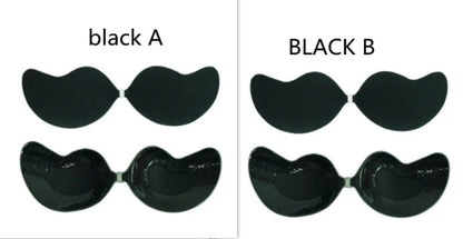 Lala Goddess Mango Cup deep V invisible bra in black and flesh colors