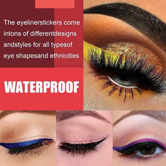 Glitter eyeliner stick and false eyelash set in various colours for eye makeup enhancement