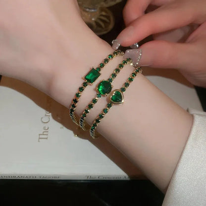 Elegant zircon geometric bracelet with South Korean fashion design
