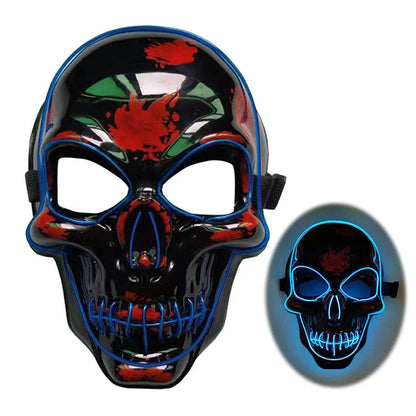 Spooktacular LED Skeleton Mask in a variety of vibrant colours, featuring four lighting modes for the perfect eerie ambiance