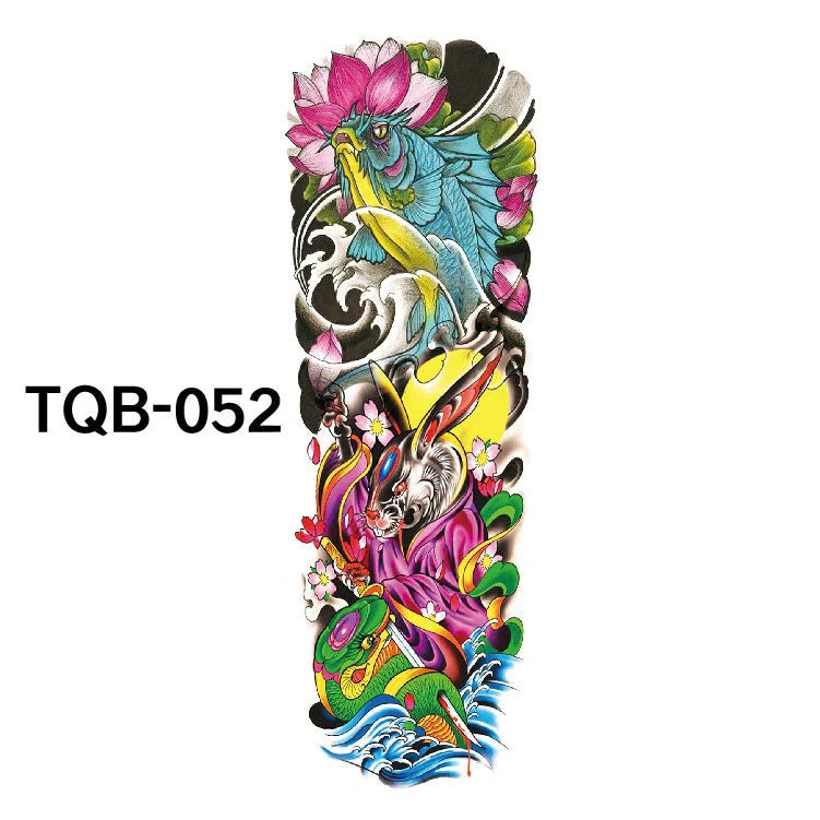 Waterproof Full Arm Tattoo Sticker in various colours for temporary body art