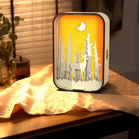 Minimalist wooden LED night light with touch-sensitive controls for adjustable brightness and cozy ambiance