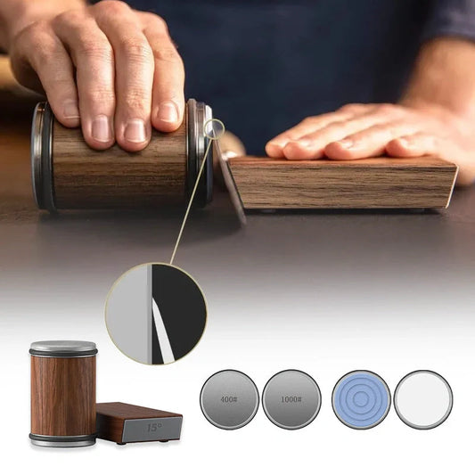Adjustable angle tungsten steel knife sharpener with retro-inspired design