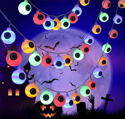 Spooktacular Halloween Eyeball String Lights with Customisable Lighting Modes and Versatile Placement Options