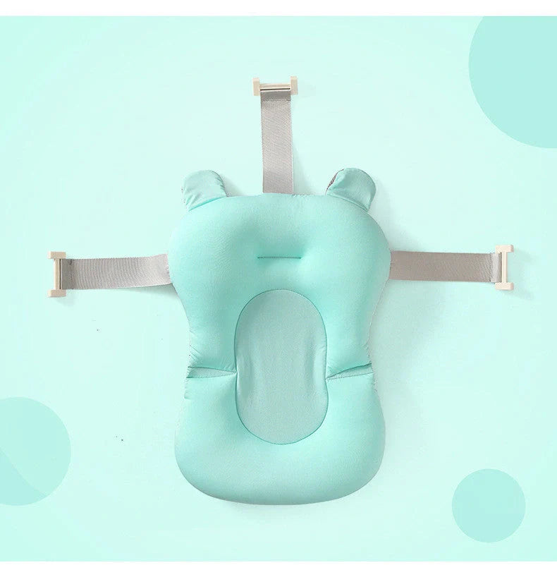 Foldable baby bath seat support mat with anti-slip design in various colours