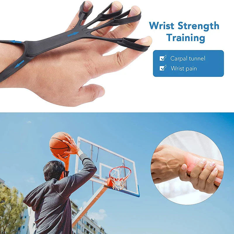 Premium silicone finger strengthener device for improving hand grip, relieving arthritis pain, and building finger dexterity