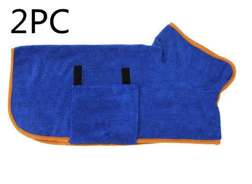 Premium microfiber pet drying bathrobe with adjustable strap and soft lining for superior comfort and absorbency