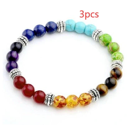Stylish 8mm Agate Volcanic Stone Chakra Bracelet in various colours