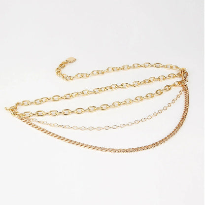 Adjustable alloy waist chain in golden and silver for summer hip hop punk styling