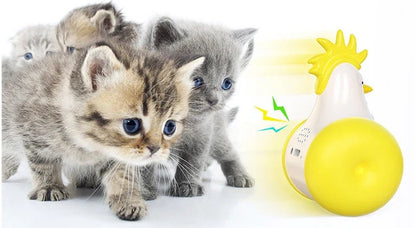 Electronic cat toy with infrared laser, sound, and self-balancing features to captivate and entertain feline companions