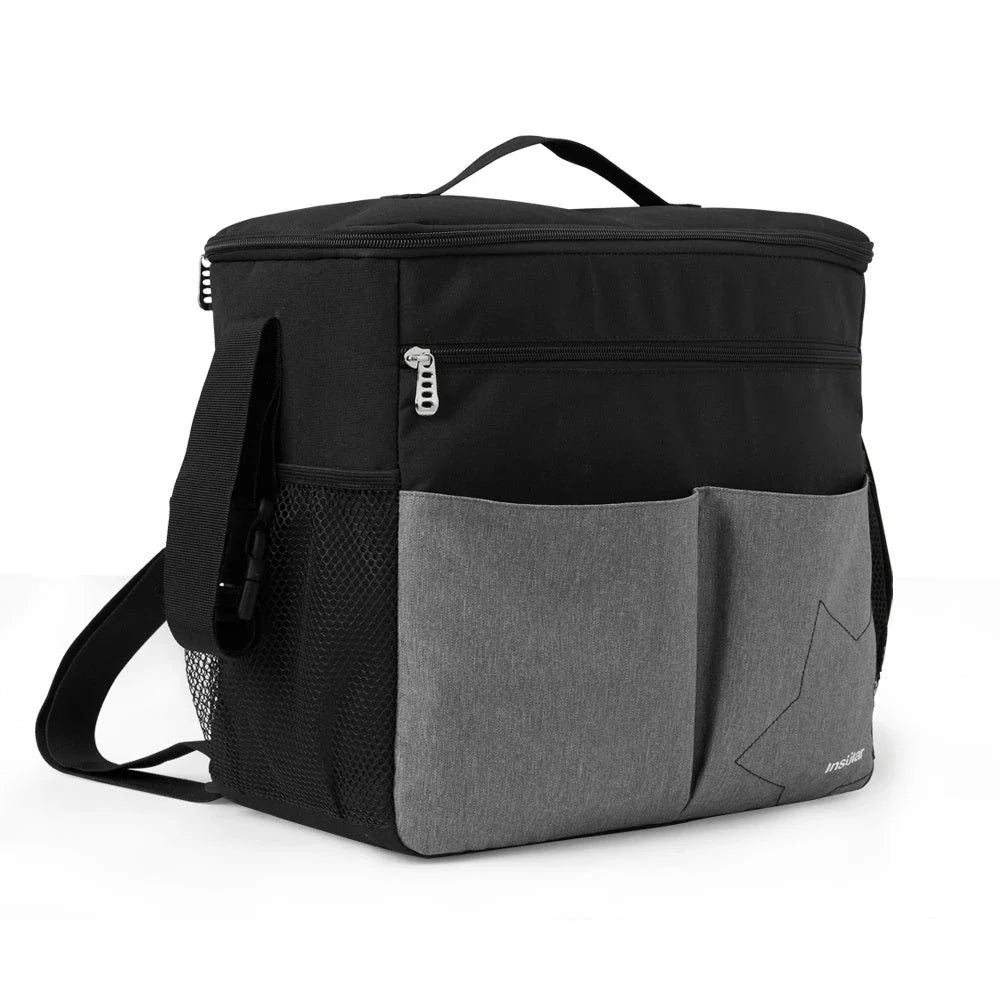 Premium waterproof backpack with multiple compartments, adjustable straps, and mesh side pockets for busy moms on the go.