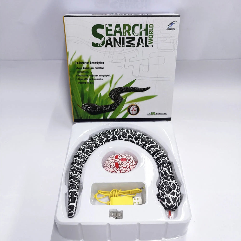 Smart Sensing Interactive Cat Toy with lifelike snake design and USB rechargeable feature