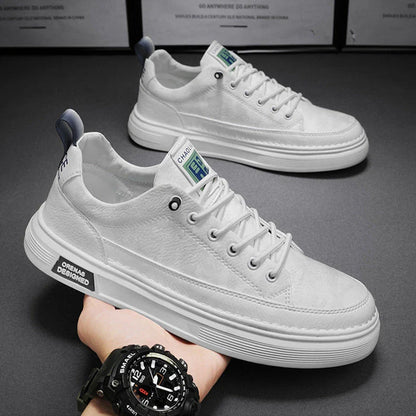 Stylish slip-on sneakers for men in beige, white, and black colors with a unique design and comfortable fit