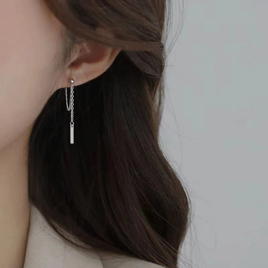 Elegant silver chain earrings for women, perfect for any outfit