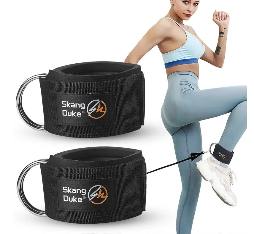 Leg Muscle Trainer with neoprene ankle cuff for gym workouts