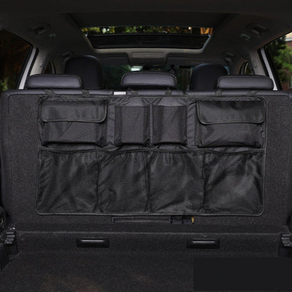 Premium car trunk organizer made of durable Oxford cloth with multiple compartments for organized storage