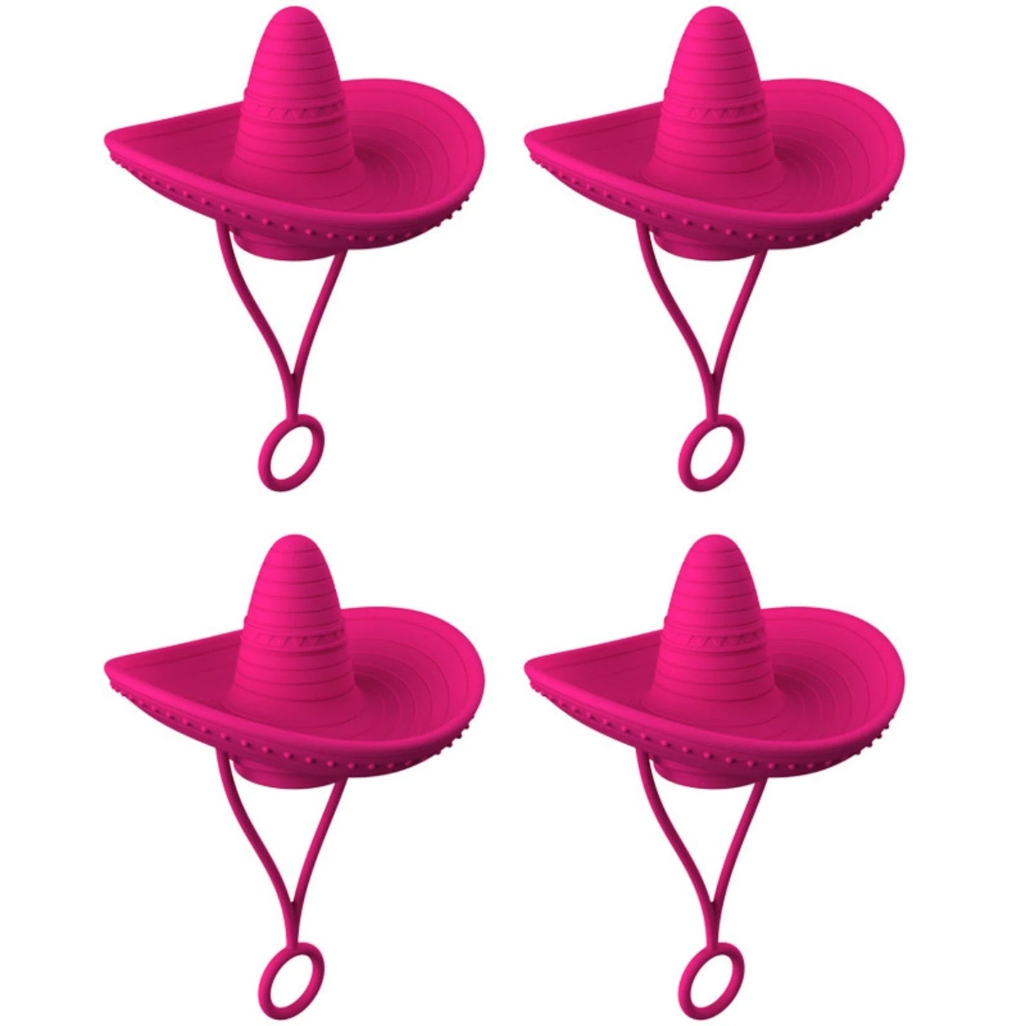 Premium straw covers in charming cowboy hat design, made of food-grade silicone for durable and reusable protection of your drinks