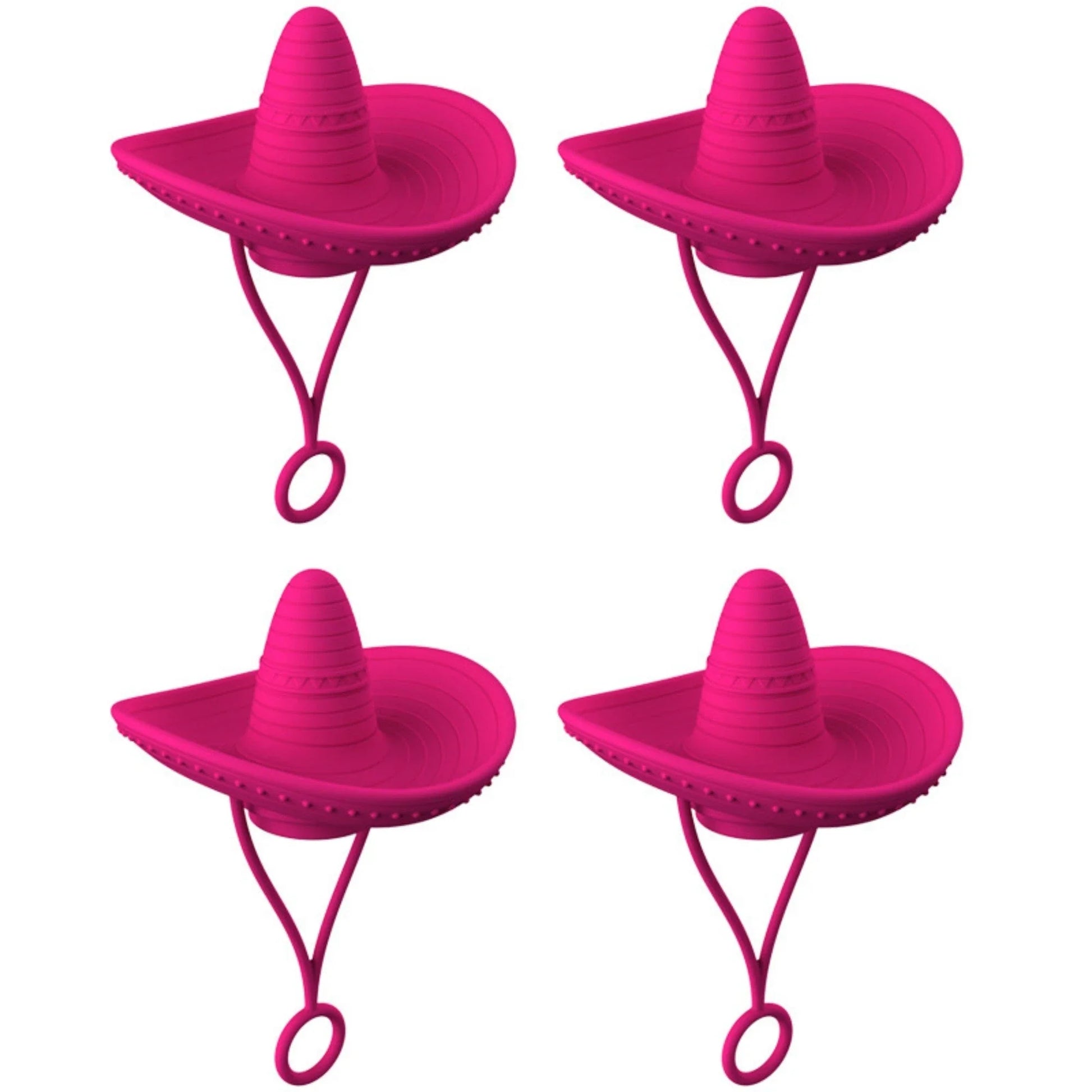 Premium straw covers in charming cowboy hat design, made of food-grade silicone for durable and reusable protection of your drinks
