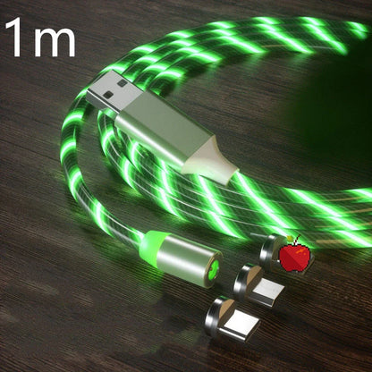 Durable magnetic charging cable with fast charging capability, compatible with multiple devices.