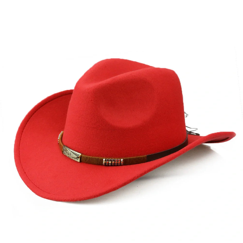 Woolen Denim Cowboy Hat in various colours showcasing European and American style