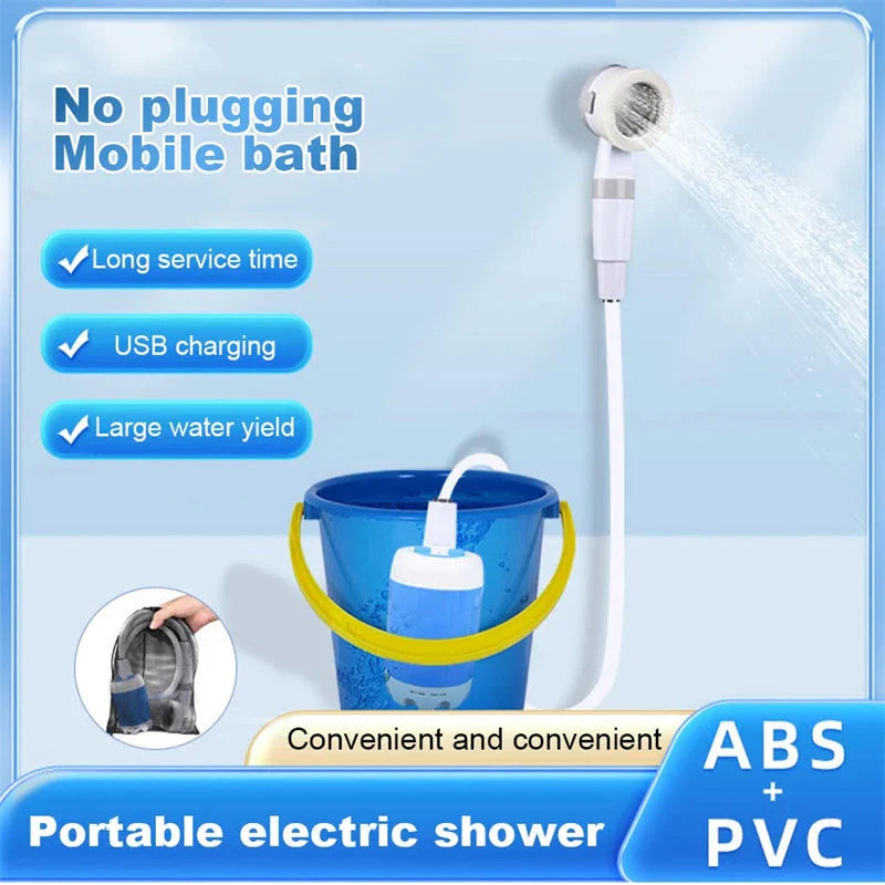 Premium portable outdoor shower with adjustable water flow and waterproof design for camping, hiking, and beach trips