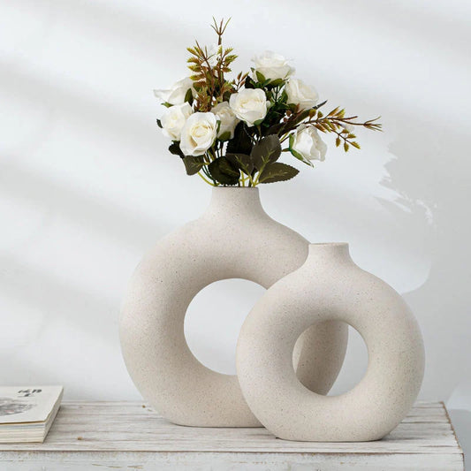 Elegant frosted porcelain biscuit vase for modern flower arranging