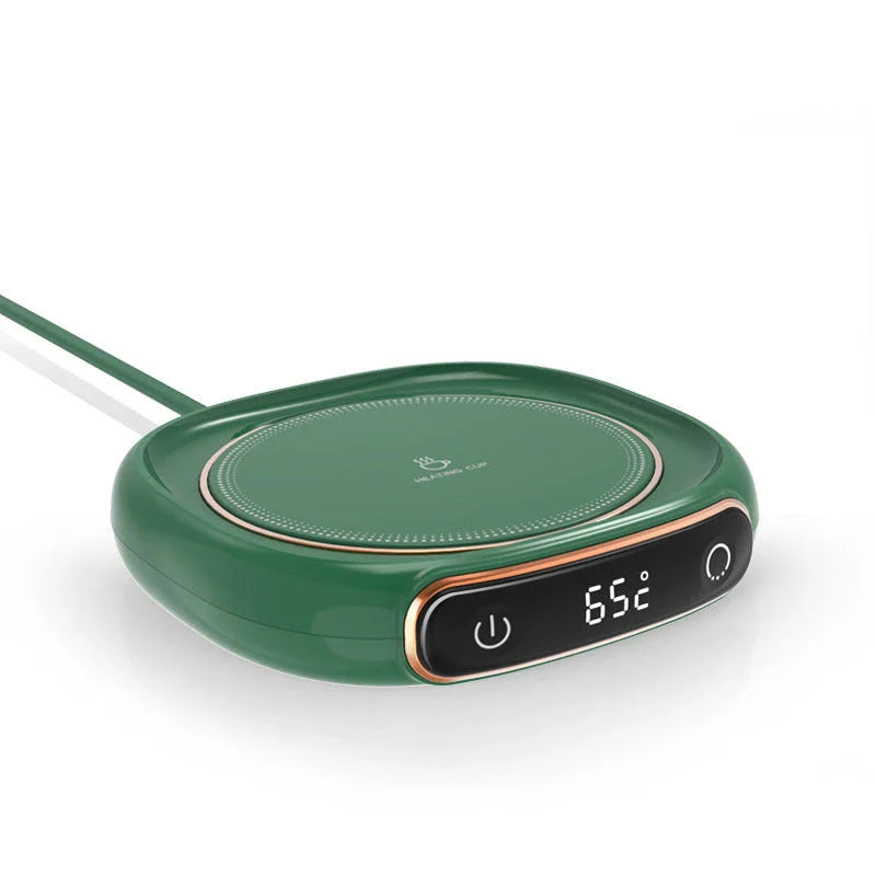 Sleek cordless coffee mug warmer keeps hot drinks at perfect temperature for hours