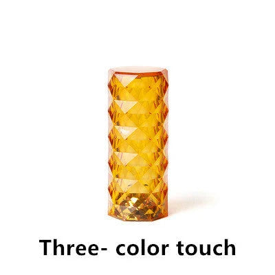 Elegant crystal bedside lamp with touch-sensitive controls and 16 color RGB lighting options