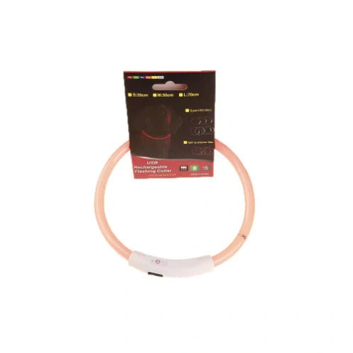 USB rechargeable LED pet safety collar for night visibility