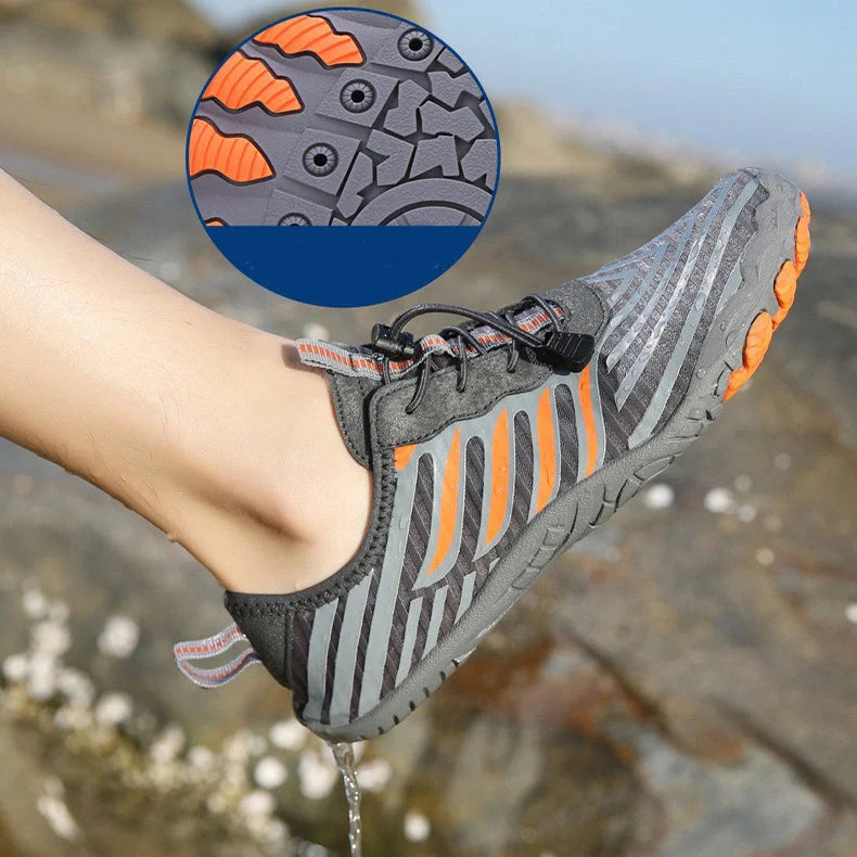 Leisure swimming wading shoes in grey, black, white, and moonlight colours