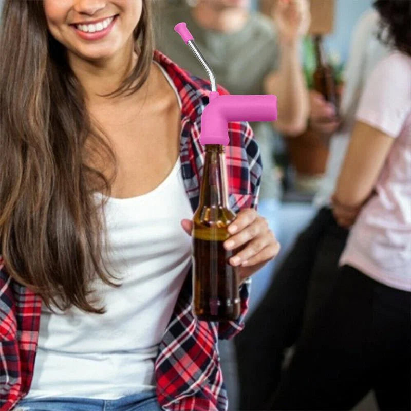 Slick Sipping Straw - Premium Stainless Steel and Plastic Party Accessory for Smooth, Fast-Flowing Beverage Enjoyment