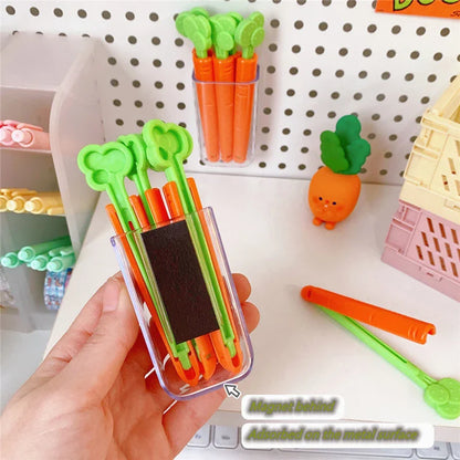 Carrot-shaped bag clip for sealing and preserving food freshness