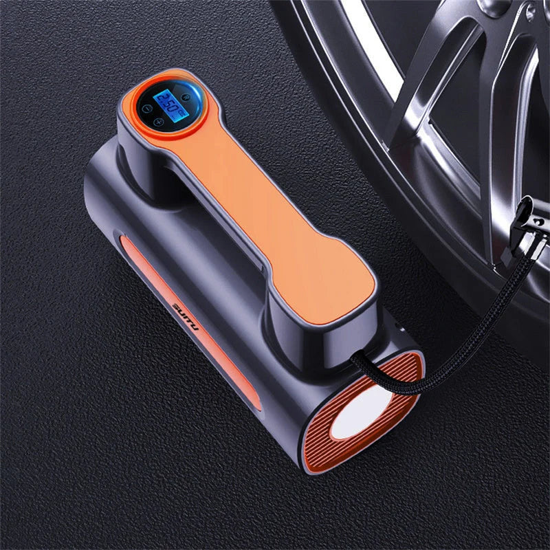 12V DC Portable Tire Inflator with digital display and LED light